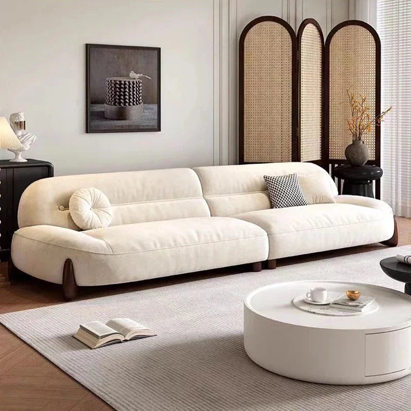 Designer Living Room Sofas with Recliner and Puffs, Postmodern Furniture for Muebles Creating