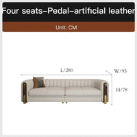 Luxury classic leather sofa set for living room and bedroom, perfect for reception and relaxation in Nordic style