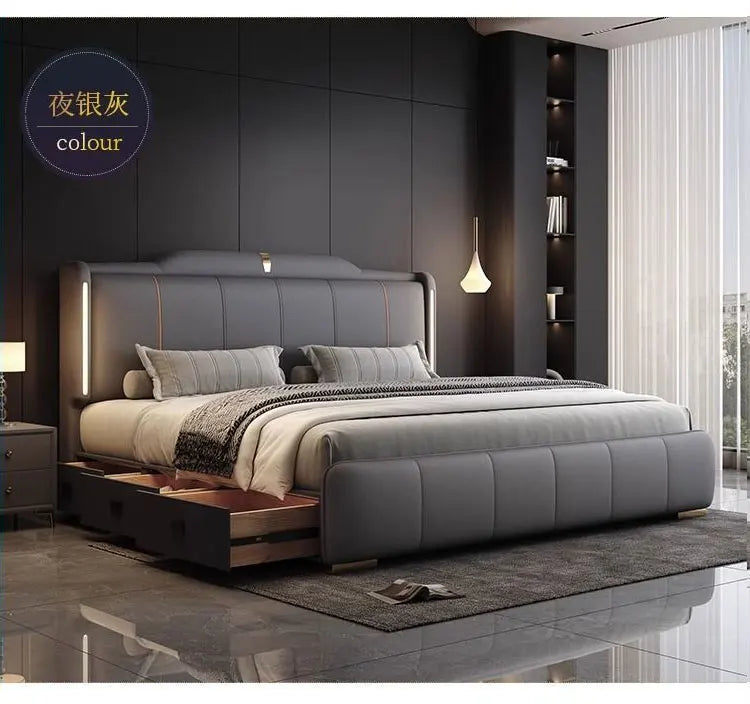180x200 cm Double bed frame king size frame headboard with 3 drawer storage luxury home bedroom bed queen cama king furniture