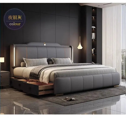 180x200 cm Double bed frame king size frame headboard with 3 drawer storage luxury home bedroom bed queen cama king furniture
