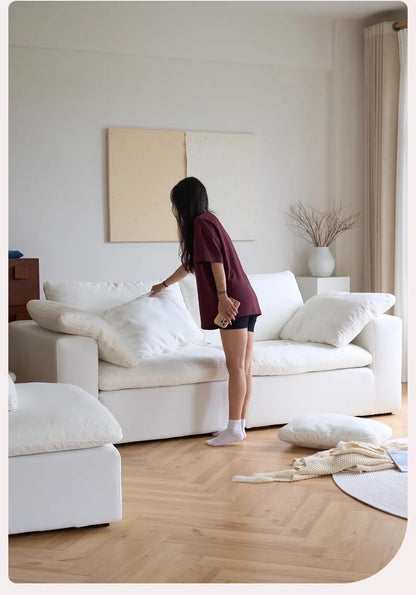 Vacuum compression cloud sofa lazy chenille fabric small apartment living room free combination module sofa furniture