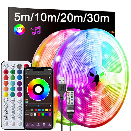 RGB LED Strip Lights USB Music Sync APP Control