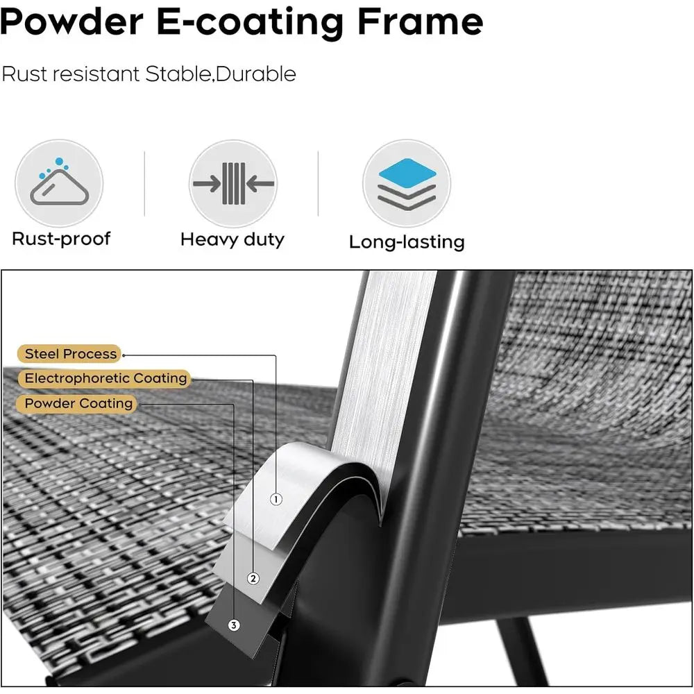 Patio Dining Chairs Set of 4 Outdoor Stackable Dining Chairs for All Weather 330lbs Capacity Heavy Duty Textilene Fabric Rustpro