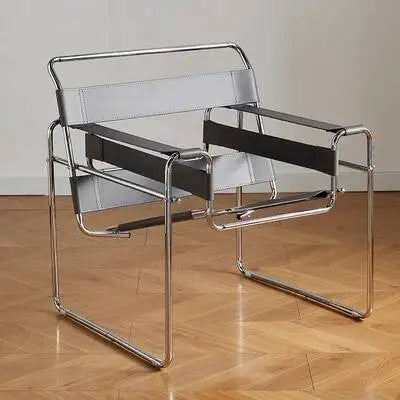 Vasily Chair Designer Celebrity Reclining Chair Medieval Leisure Sofa Stainless Steel Saddle Leather Living Room Chair