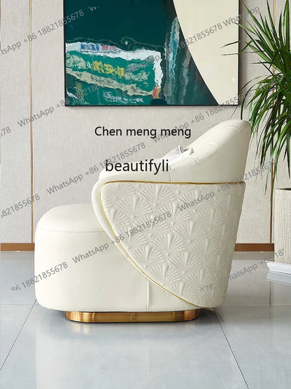 Light luxury single sofa chair hotel clubhouse cafe leisure chair rotating negotiation office chair