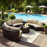Terrace Semicircular C Modular Lounge Set Aluminum Outdoor Furniture Modern Luxury Garden Combination Rattan Sofa Set
