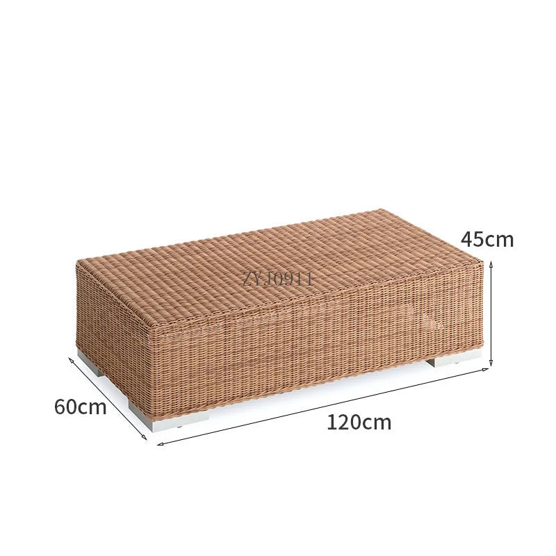 Outdoor rattan courtyard waterproof and sunscreen garden leisure sofa combination balcony double sofa
