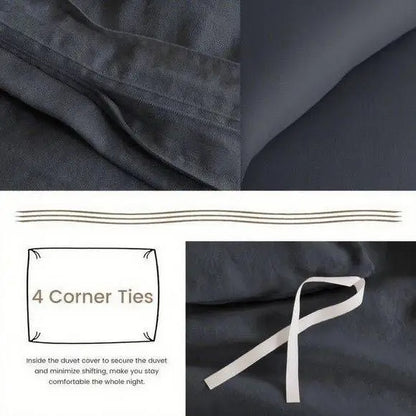 Serta Simply Clean Pleated Duvet Cover King Size, 3-Piece Set with 2 Pillow Shams, Wrinkle-Resistant, Easy Care, Hotel Luxury Be