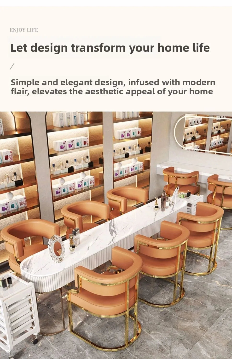Modern Light Luxury Accent Chair Premium Dining Chair for Salon Reception Office Conference Hotel Lounge Makeup Nail Studio