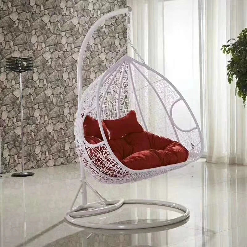 Factory Metal Adult Bamboo Rattan Outdoor Balcony Rocking Hanging Patio Swing Chair