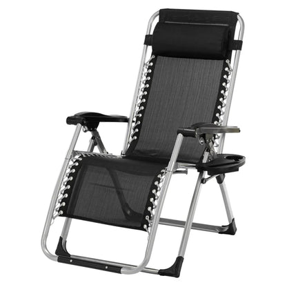 Infinity Zero Gravity Chair with Pad, Patio Chairs with Pillow and Utility Tray Adjustable Folding Recliner for Deck,Patio,Beach