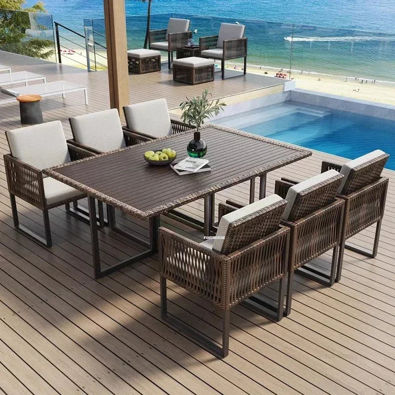 Terrace Garden Rattan Outdoor Chair Leisure Tea Table Patio Outdoor Furniture Set Outdoor Table and Chairs Garden Furniture Sets