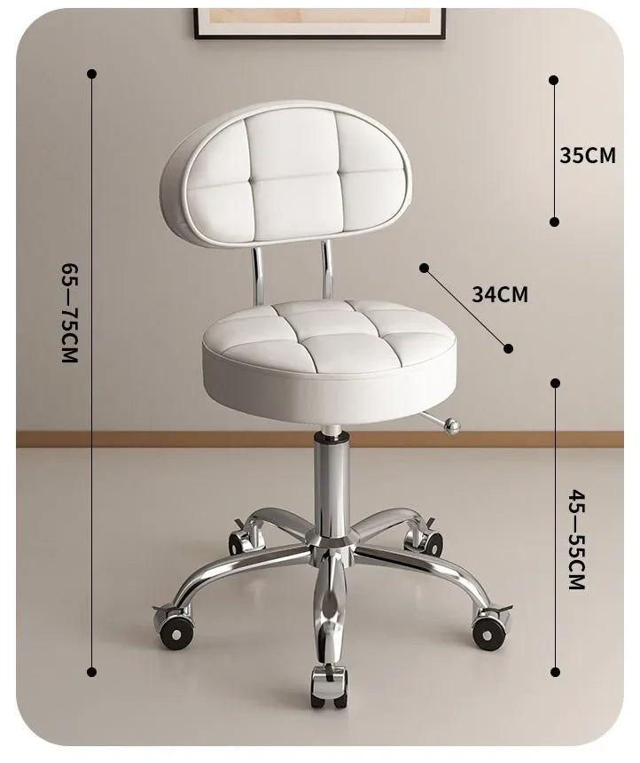 Professional Beauty Salon Chairs Backrest Barber Pedicure Chair Lifting Manicure Hairdresser Hair Salons Wheel Stool Furniture