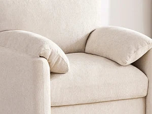 38.6" Wide Accent Chairs for Living Room & Bedroom Modern Lounge Chair, Upholstered Mid-Century Reading Chair,Beige