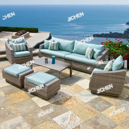 JCX Leisure Outdoor Rattan Furniture Modern Sofa Set