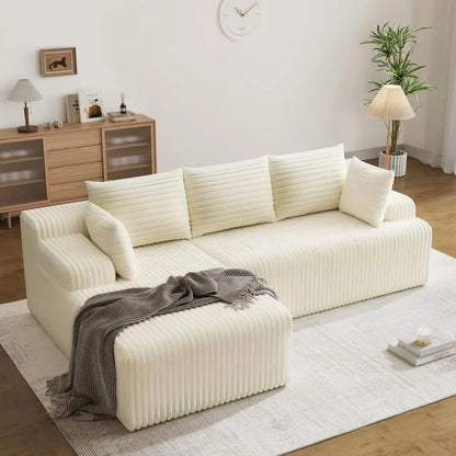 Couch, Upholstered Cloud Couch Sectional with L Shape Chaise, Fluffy Comfy Cloud Sofa with Deep Seat amp Throw Pillows, Boneless