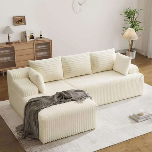 Couch, Upholstered Cloud Couch Sectional with L Shape Chaise, Fluffy Comfy Cloud Sofa with Deep Seat amp Throw Pillows, Boneless