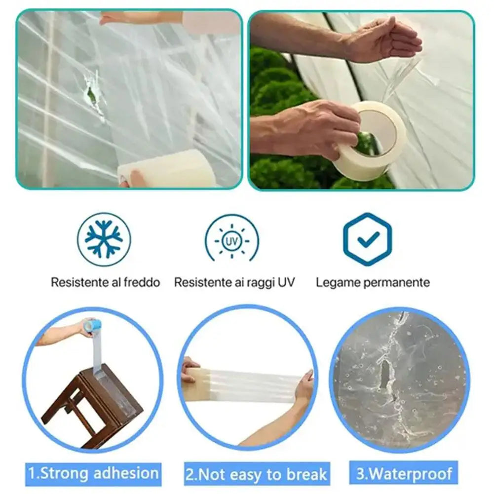 High Viscosity Greenhouse Film Repair Tape New Waterproof Rainproof Tarpaulin Repair Tape High Cold Resistance Awning Shed Tape