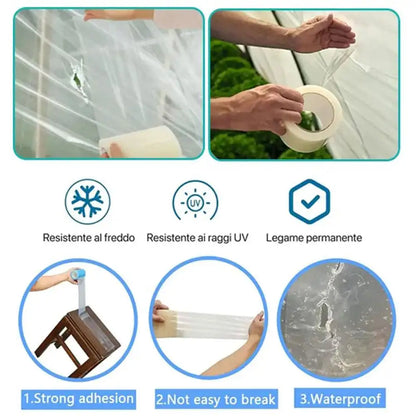High Viscosity Greenhouse Film Repair Tape New Waterproof Rainproof Tarpaulin Repair Tape High Cold Resistance Awning Shed Tape