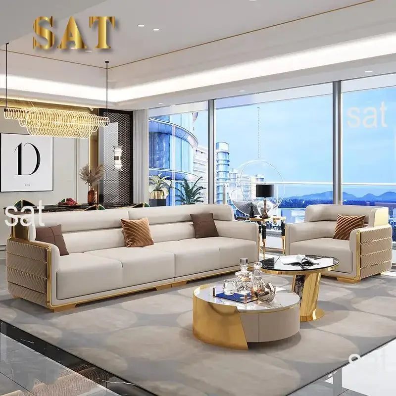 # Decor Sofas Set Real Leather Sectional Beige Sofa Living Room Luxury Contemporary Modern Leather Sofa In Leather