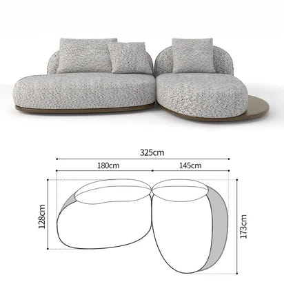 Log Style Furniture Modern Simple Modern Morocco Fabric Sectional Sofas