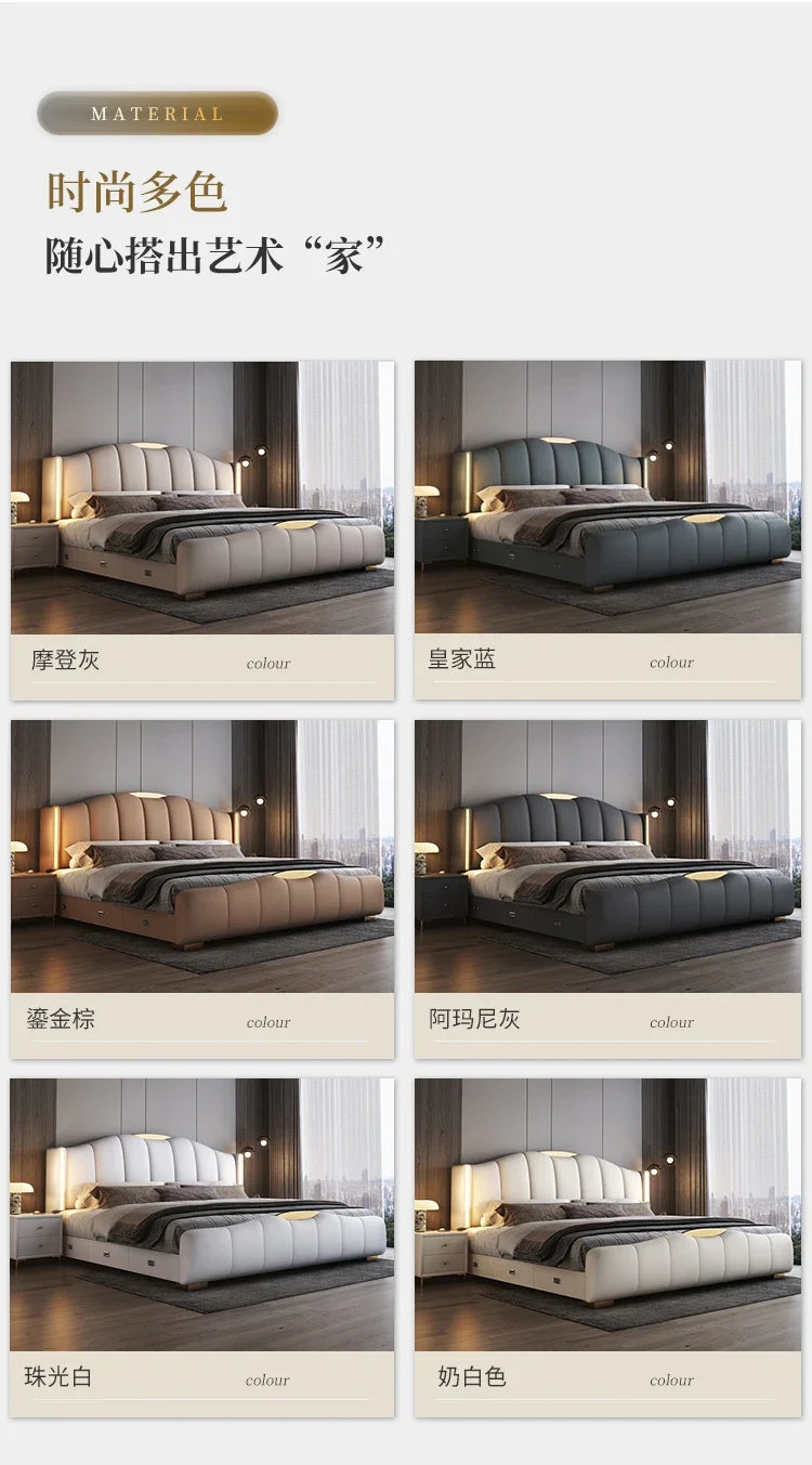Luxury Frame Double Bed King Size Modern Living Room Frame Double Bed Queen Hotel Princess Cama De Casal Bedroom Furniture