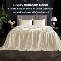Mulberry Silk Bedding Set Luxury Natural 100% Silk Duvet Cover Set Bed Sheet Pillowcase Single Double Bedsheet King Queen Size
