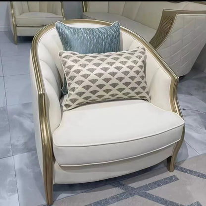 American light luxury solid wood sofa living room combination French fabric sofa simple European small apartment Internet celebr