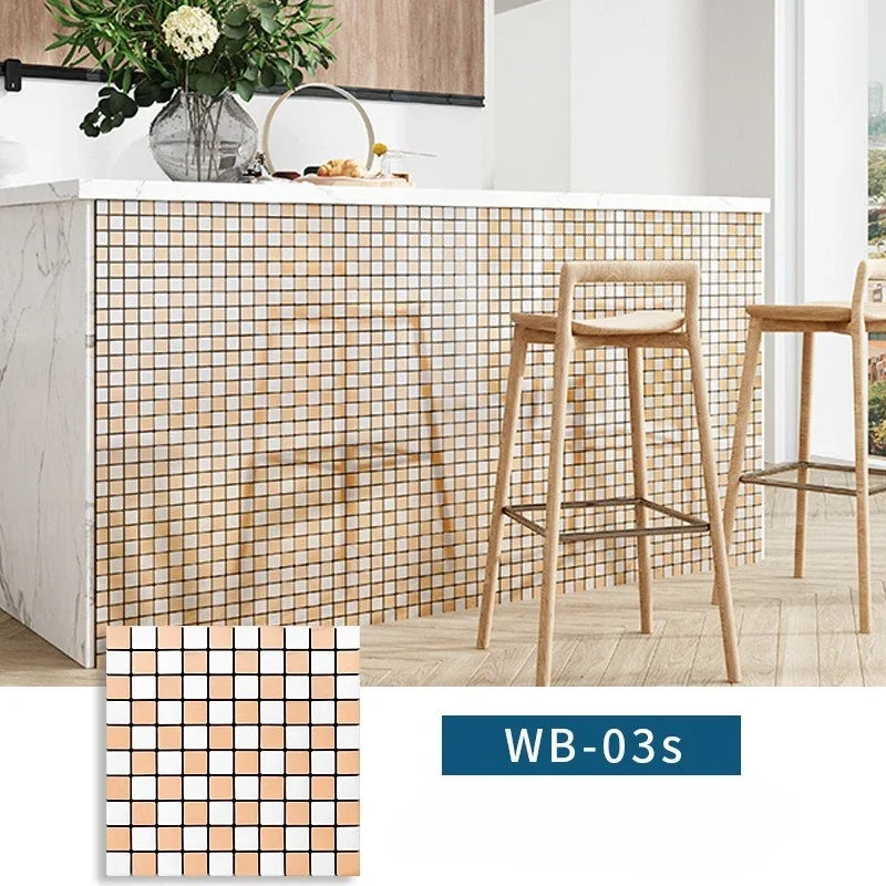 Self-adhesive Metal Mosaic Tiles Aluminum Composite Backsplash Gold Windmill Mosaic Glass Self-adhesive Kitchen Wall Decoration.