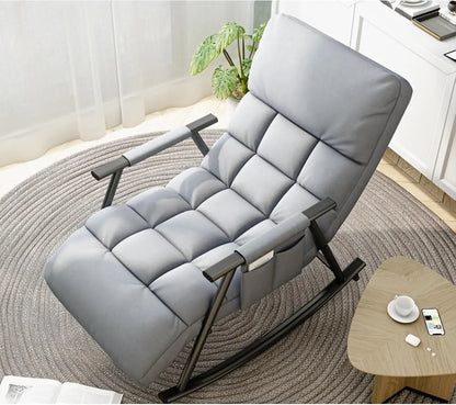Lazy Rocking Chair Washable Technology Cloth Relaxation And Comfort Lounge Chairs 5 Angle Adjustment Detachable Recliner Chair