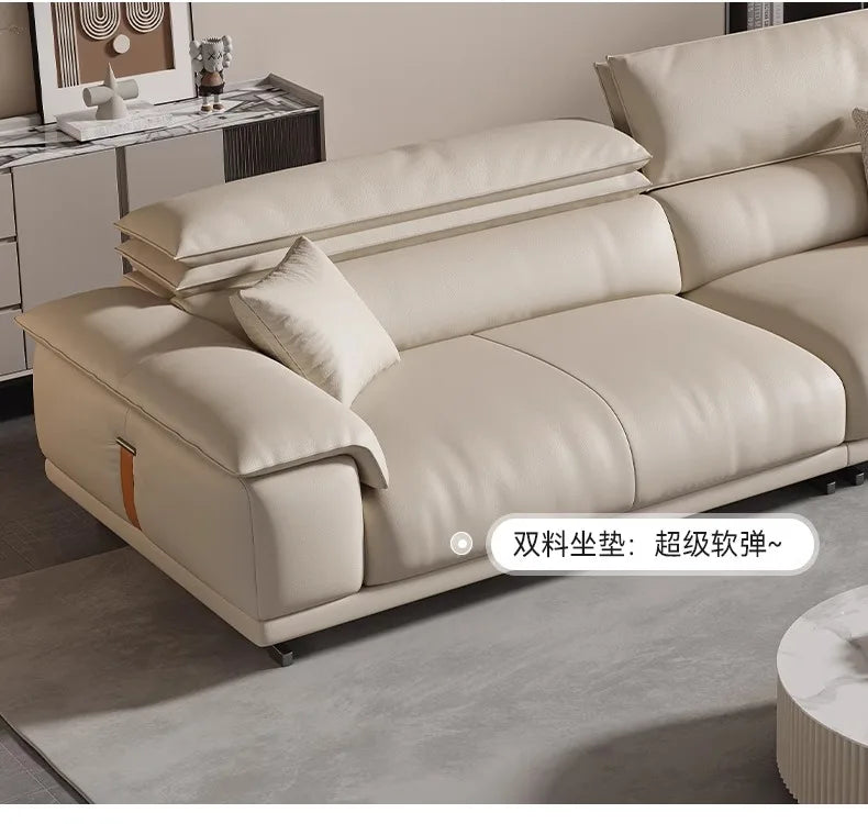 Genuine Leather Italian Living Room Sofa Luxury Lounge Designer Minimalist Sofas Modern Family Muebles Furniture Decoration