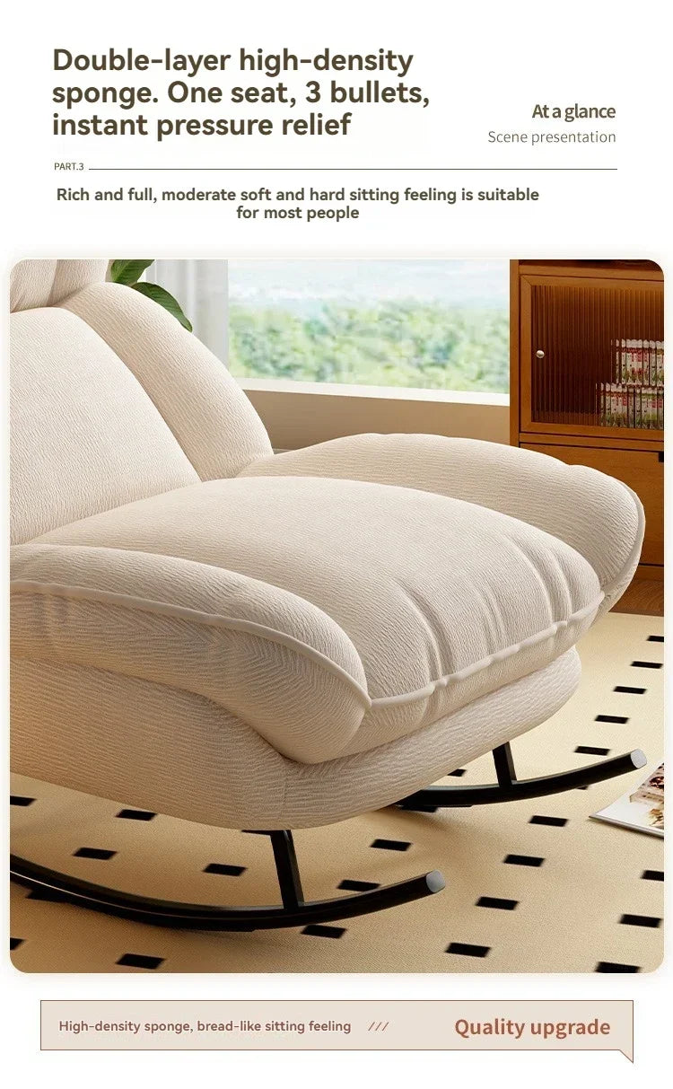 Adjustable Lazy Sofa Bed with Reclining Function for Living Room Comfortable Lazy Sofa Bed Rocking Chair for Sleeping Couch