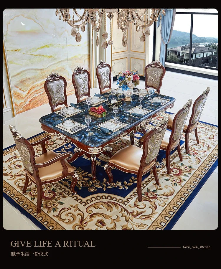 European dining table and chair combination villa household high-end small apartment dining tableT
