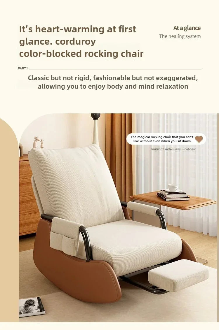 Reclining Lunch Break Folding Lazy Sofa Chair Adults Can Sit Reclining Office Nap Chair Balcony Household Rocking Chair