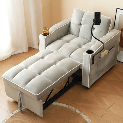 Three-in-one single-bed sofa, soft sleeper sofa, recliner sofa, backrest sofa, suitable for living room, 83*167*76 cm