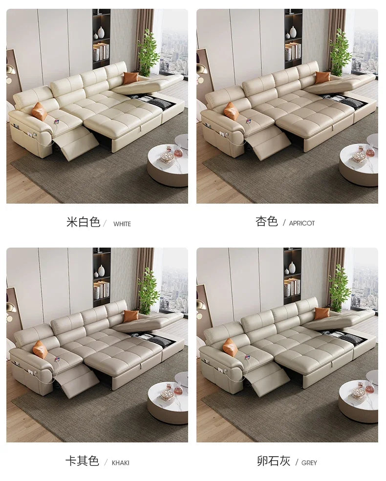 Designer Leather Sofa Living Room Ajustable Lounge Foldable Sofa Reclinable Modular Minimalist Woonkamer Banken Lounge Furniture