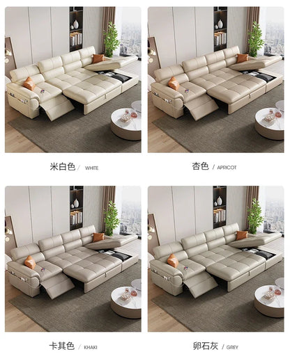 Designer Leather Sofa Living Room Ajustable Lounge Foldable Sofa Reclinable Modular Minimalist Woonkamer Banken Lounge Furniture