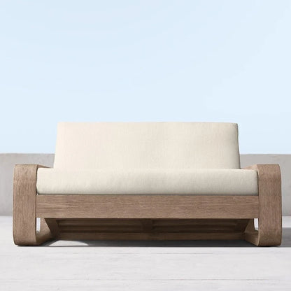 Outdoor teak sofa coffee table industrial style hotel villa balcony courtyard open-air outdoor rain protection leisure furniture