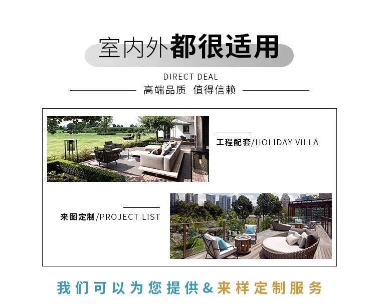 Leisure Rattan Outdoor Sofas Villa Design Decoration Creative Hotel Garden Sofas Advanced Balcony Furniture Gartenstuhl Lshysf