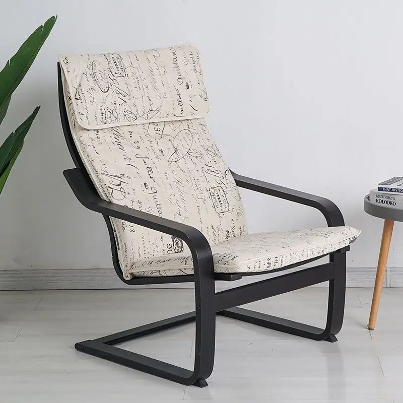 Nordic Lounge Chair - Solid Wood Armrest Recliner for Balcony & Nursery
