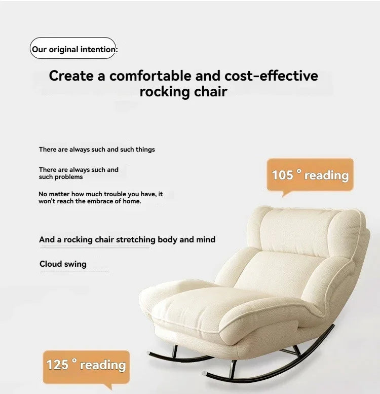 Adjustable Lazy Sofa Bed with Reclining Function for Living Room Comfortable Lazy Sofa Bed Rocking Chair for Sleeping Couch