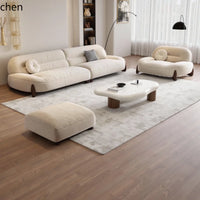 ZML modern minimalist cloud skin-friendly flannel small apartment living room straight row sofa