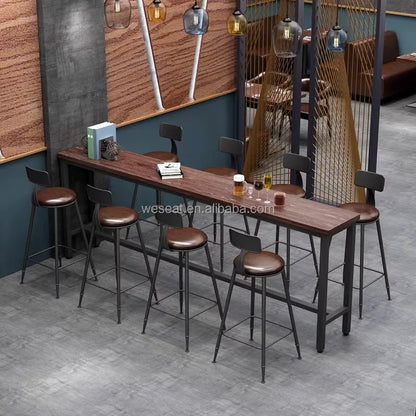 Durable Industrial Wood Cafe Restaurant Furniture Bistro Table Set Canteen Booth Seating Sofa