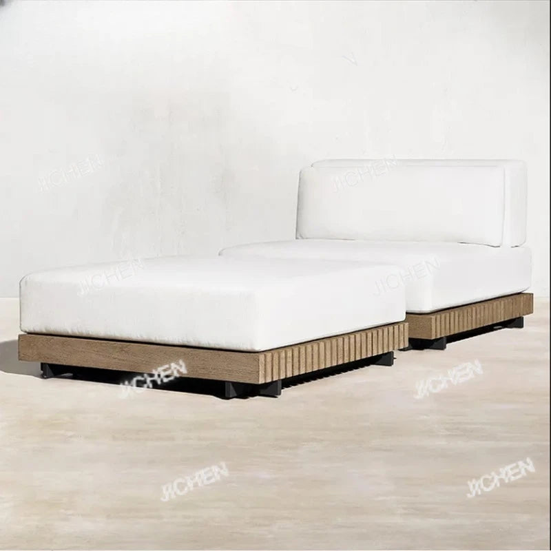 HG Hotel Outdoor Furniture Deluxe Teak Outdoor Sofa Hotel Garden Set Modern Villa Terrace Furniture Combination Outdoor Sofa