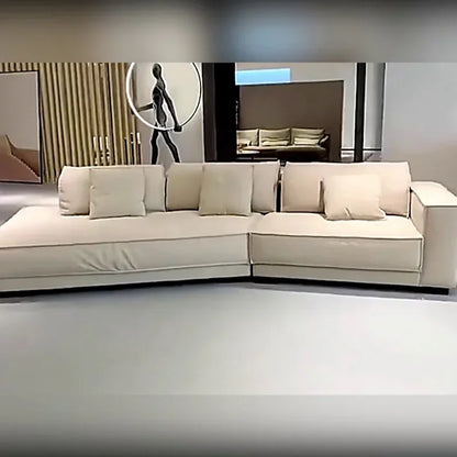 Italian fabric matte velvet Nordic minimalist technology cloth size apartment luxury living room shaped combination corner sofa