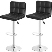 Lot de 2 tabourets de bar pivotants réglables en cuir PU, tabourets de comptoir modernes avec dossier et repose-pieds, comptoir He