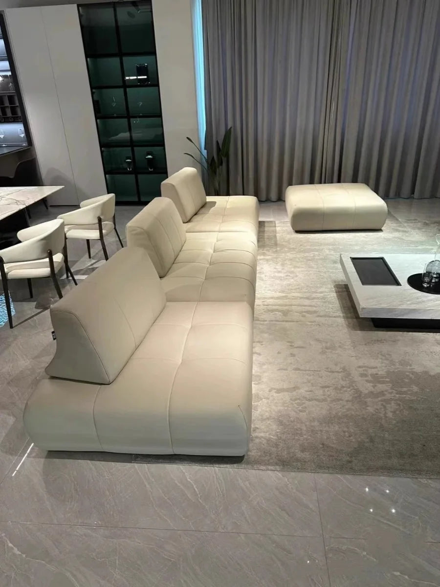 BJ Italian Minimalist Living Room Sofa Designer Tofu Block Free Lazy Module Combination Leather Art Large Sofa Bedroom Sofa