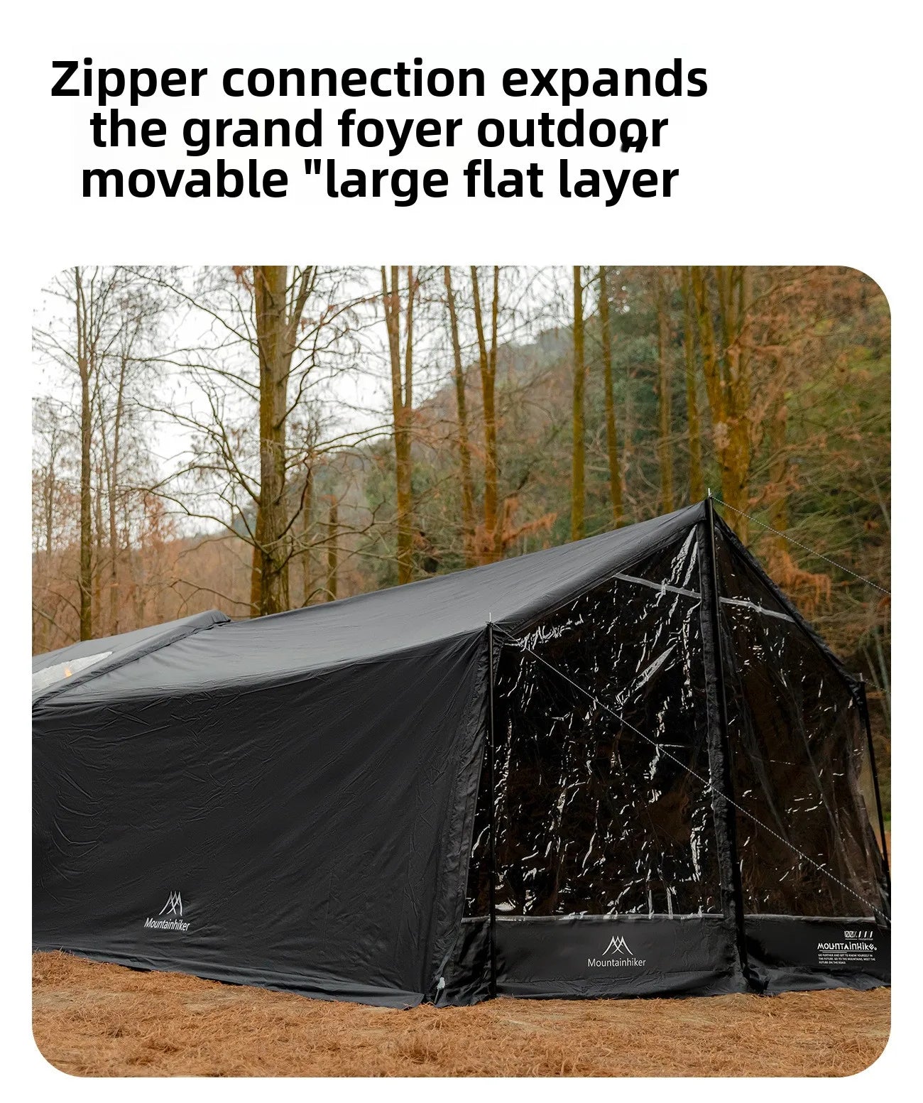 Mountainhiker 13.6㎡ Large Inflatable Tent Outdoor Camping 8-10 Person Tent Rainproof Family Awning Beach Quick Open Fishing Park
