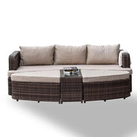 Modern outdoor patio and garden furniture set waterproof rattan lounge sofa bed and hotel park chair