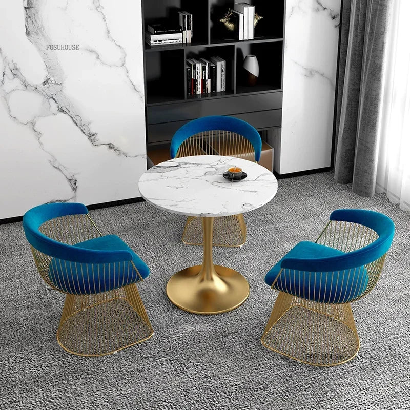Nordic Designer Living Room Chair for Hotel Lobby Small Apartment Hollow Back Chairs Senior Leisure Creative Armchair for Cafe T